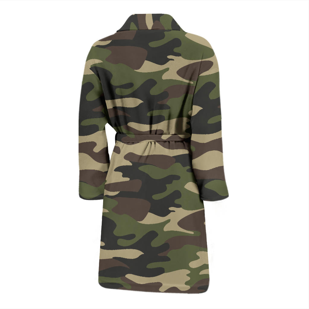 Mens Army Green Camouflage Bath Robe