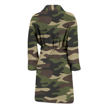 Mens Army Green Camouflage Bath Robe