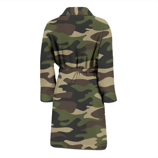 Mens Army Green Camouflage Bath Robe