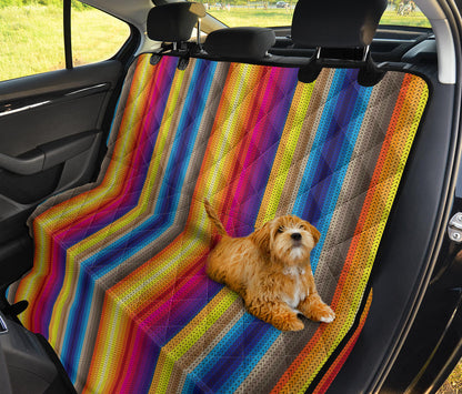 Rainbow Stripes Knit Print Car Back Seat Pet Cover