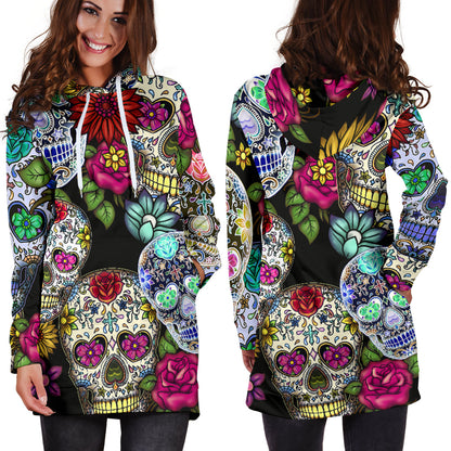 Sugar Skull - Hoodie Dress