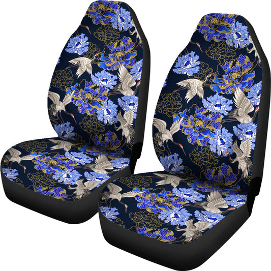 Blue Flowers Car Seat Covers