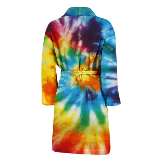 Mens Colorful Tie Dye Abstract Art Bath Robe