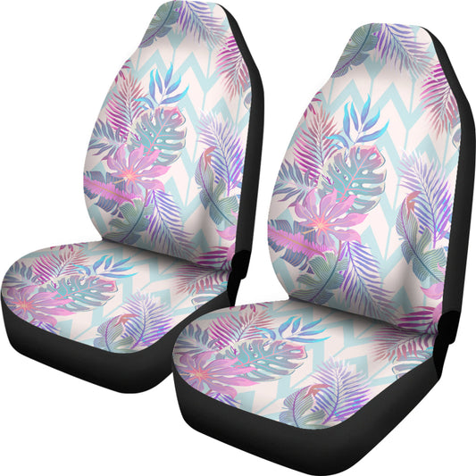Pink Leaves Zig Zag Car Seat Covers