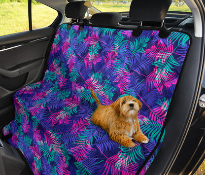 Blue Pink Plants Car Back Seat Pet Cover