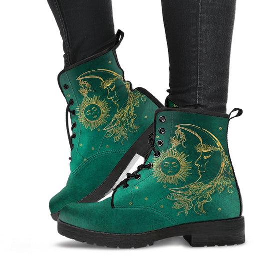 Green Sun Moon Boots