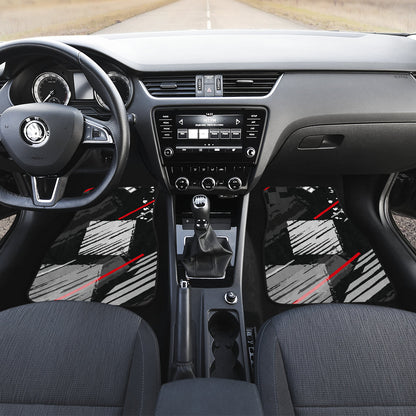 Black Red Abstract Car Floor Mats