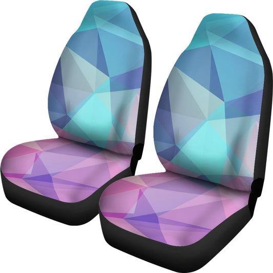 Pink Blue Abstract Triangles Car Seat Covers