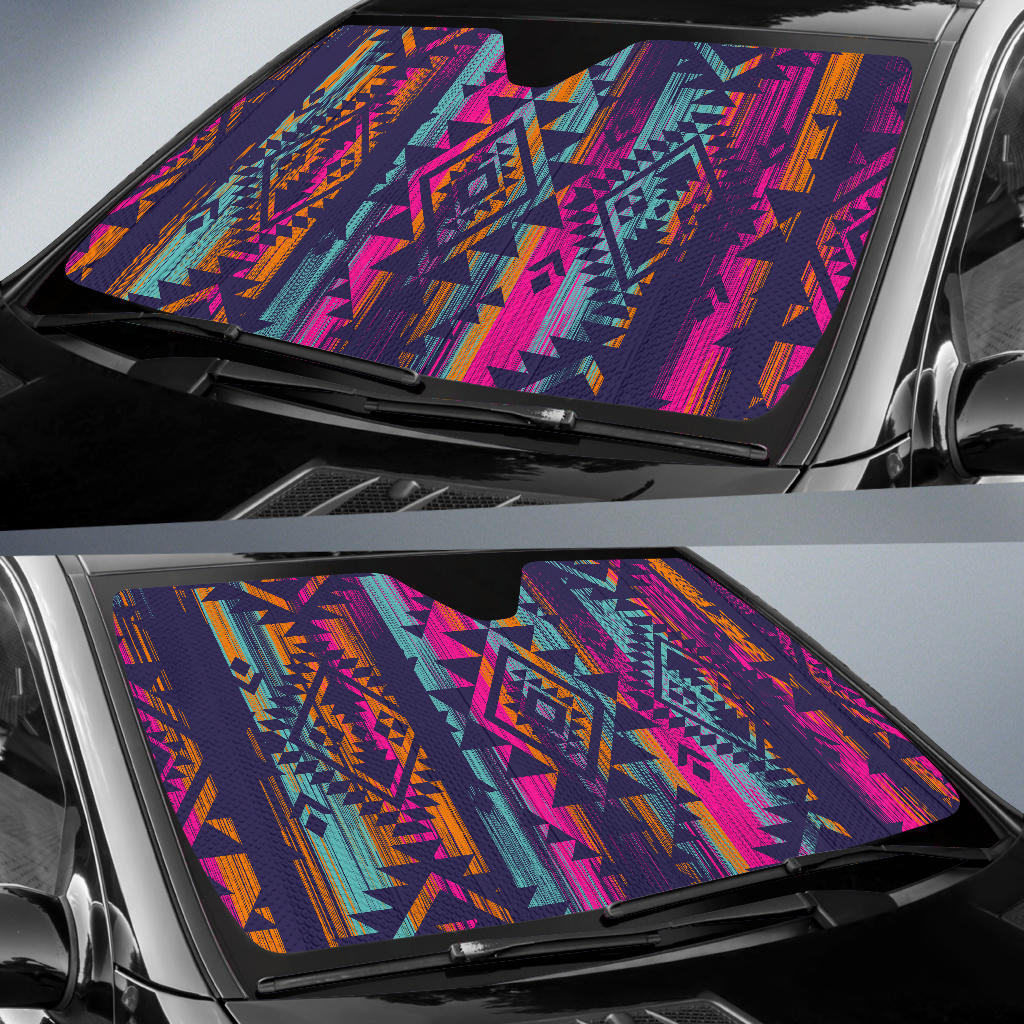 Colorful Boho Aztec Car Sun Shade