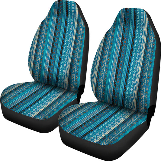 Light Green Teal Boho Stripes Decor Car Seat Covers