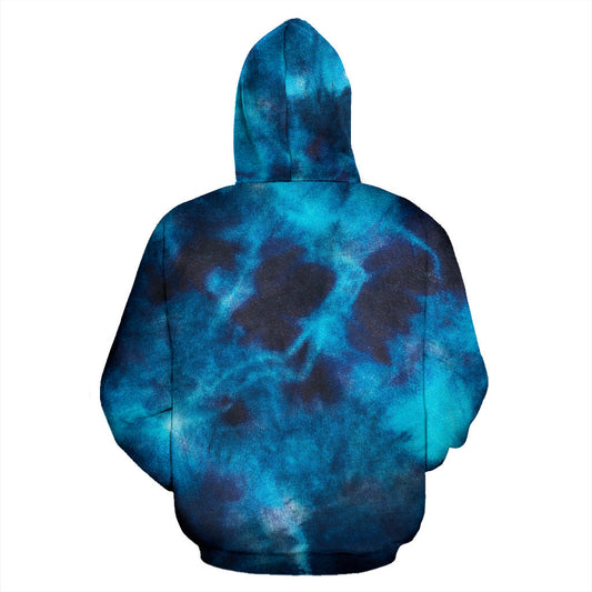 Blue Tie Dye Grunge Hoodie