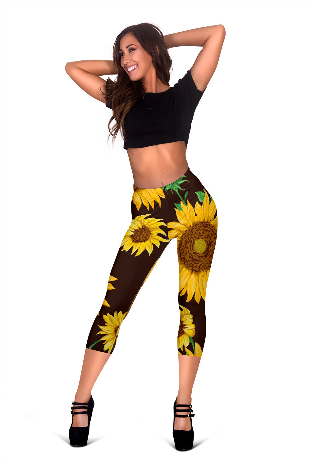 Sunflowers Capri Leggings
