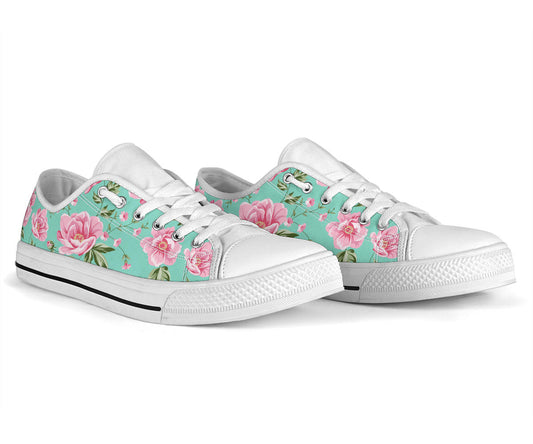 Pink Rose Shoes Low Top Sneakers for Women & Men