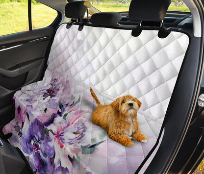 Blue Floral (3) Car Back Seat Pet Cover