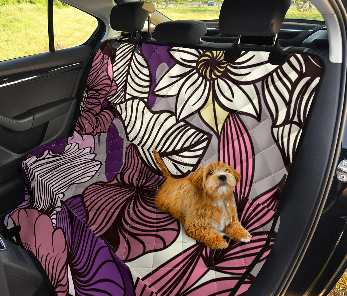 Colorful Floral Car Back Seat Pet Cover