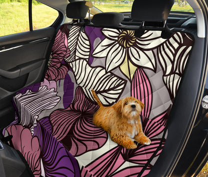 Colorful Floral Car Back Seat Pet Cover