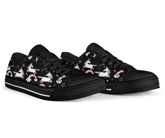 Cute Unicorn Shoes Black Sole
