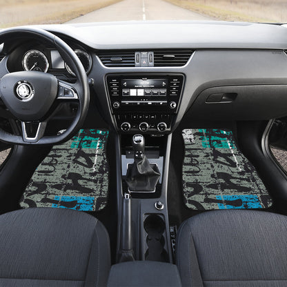 Grey Blue Abstract Car Floor Mats