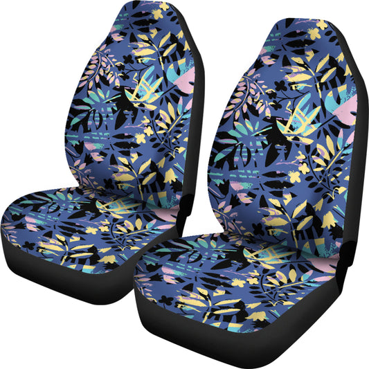 Blue Yellow Leaves Car Seat Covers