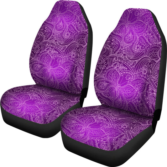 Purple Elegant Decor Car Seat Covers