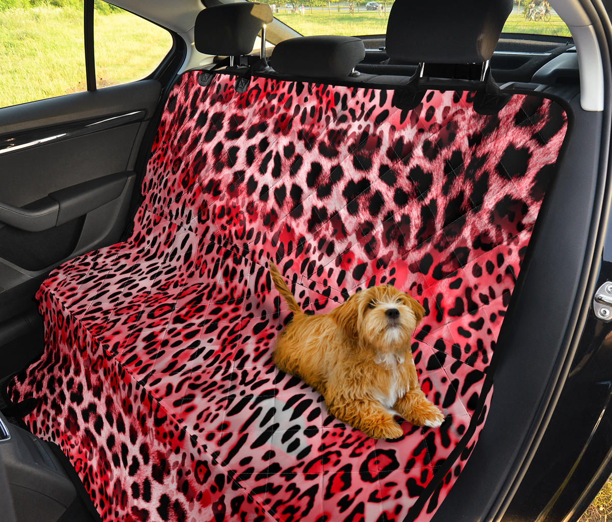 Pink Leopard Print Car Back Seat Pet Cover