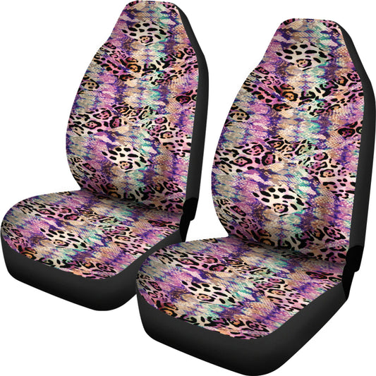 Pink Stripe Animal Print Car Seat Covers