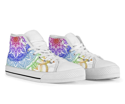 Rainbow Mandala High Top Shoes – product image 2