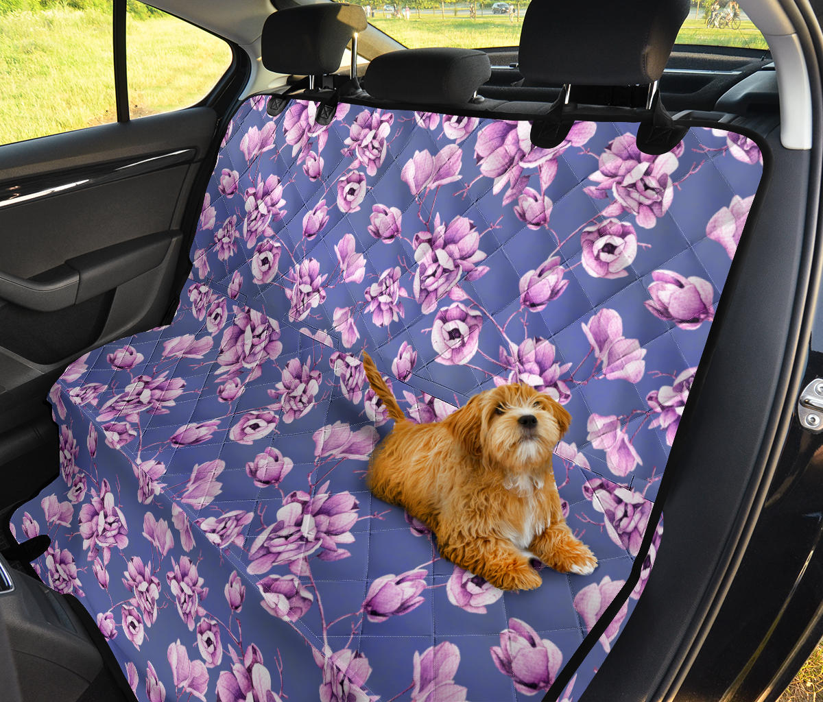Blue Floral (2) Car Back Seat Pet Cover