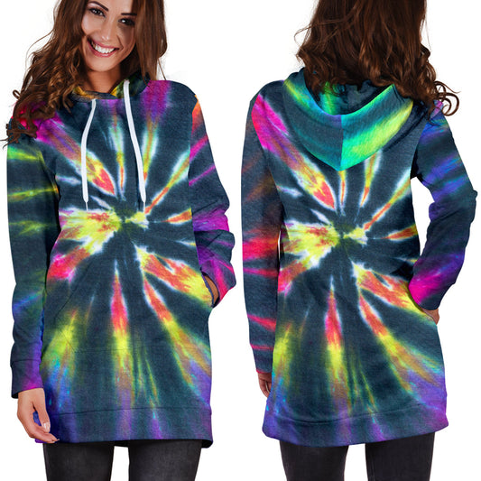 Colorful Neon Womens Hoodie Dress