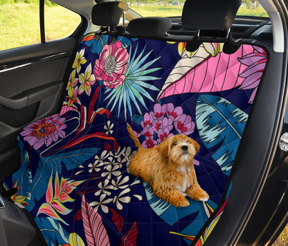 Colorful Flowers Car Back Seat Pet Cover