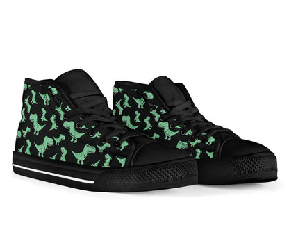Dinosaur Print Shoes - Black Sole High Top Shoes – product image 2