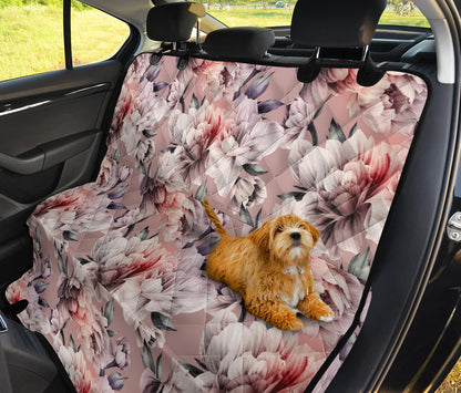Pink Floral Car Back Seat Pet Cover
