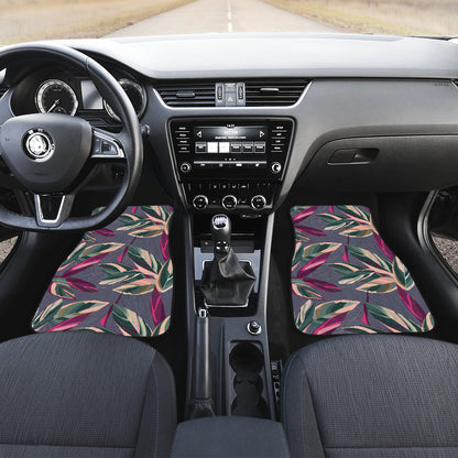 Floral Leaves Car Floor Mats