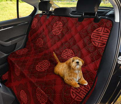 Red Oriental Car Back Seat Pet Cover