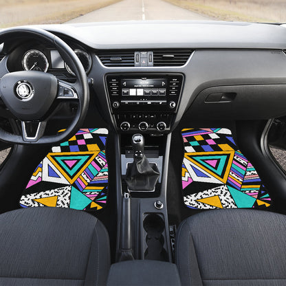 Colorful Abstract Triangles Car Floor Mats