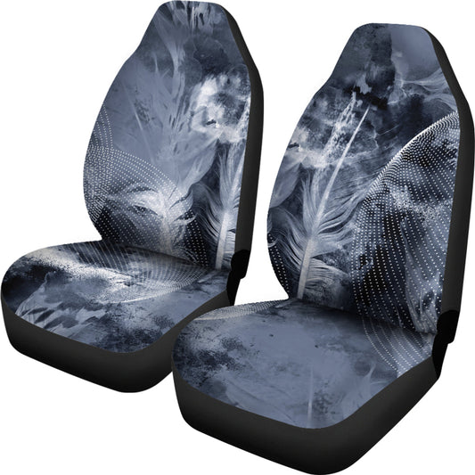 Grey Feathers Car Seat Covers