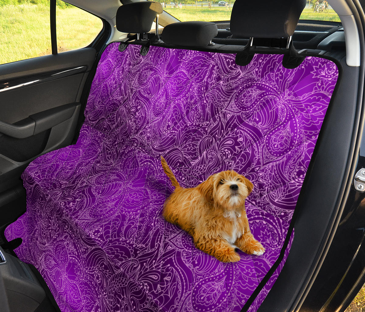 Purple Elegant Decor Car Back Seat Pet Cover