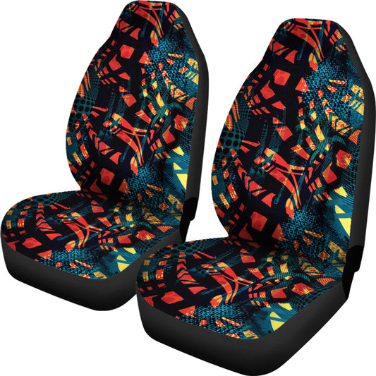 Orange Yellow Abstract Car Seat Covers