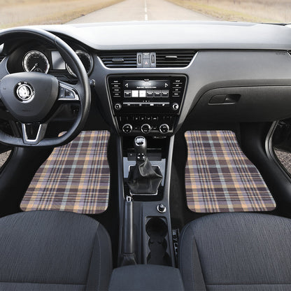 Beige Plaid Car Floor Mats