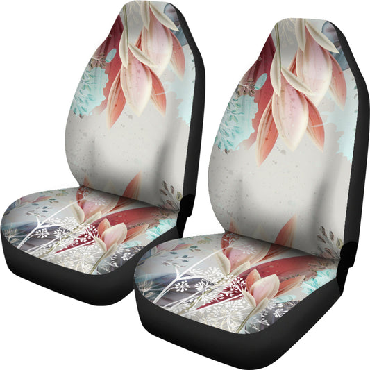 Beige Floral Car Seat Covers