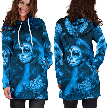 Calavera Blue - Hoodie Dress