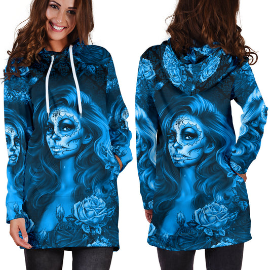 Calavera Blue - Hoodie Dress