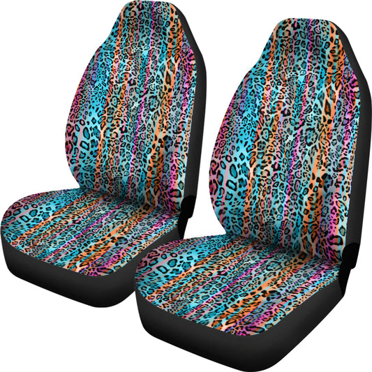Colorful Leopard Print Car Seat Covers