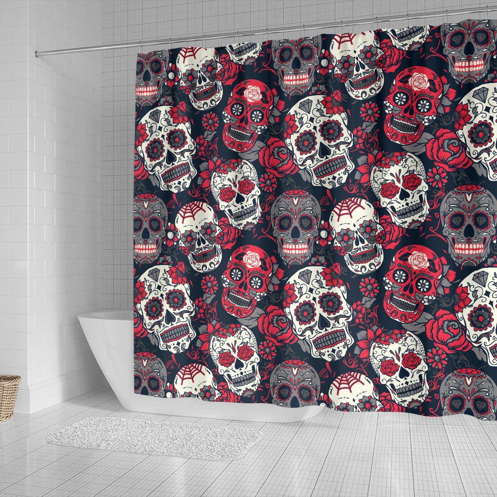 Sugar Skulls & Roses Shower Curtain