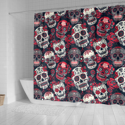 Sugar Skulls & Roses Shower Curtain