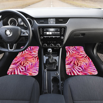Pink Peach Leaves Car Floor Mats