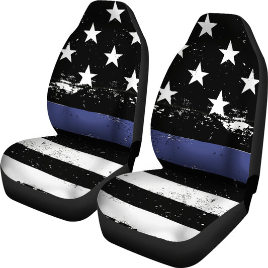 Thin Blue Car Seat Covers