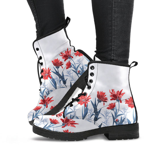 Red Flowers Boots
