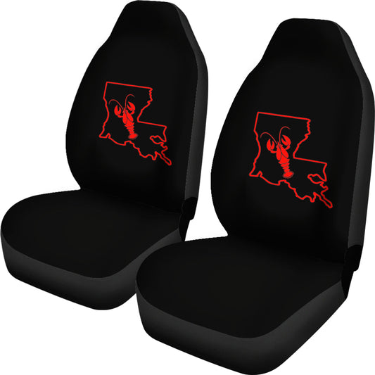 Louisiana Lobster Black Car Seat Covers