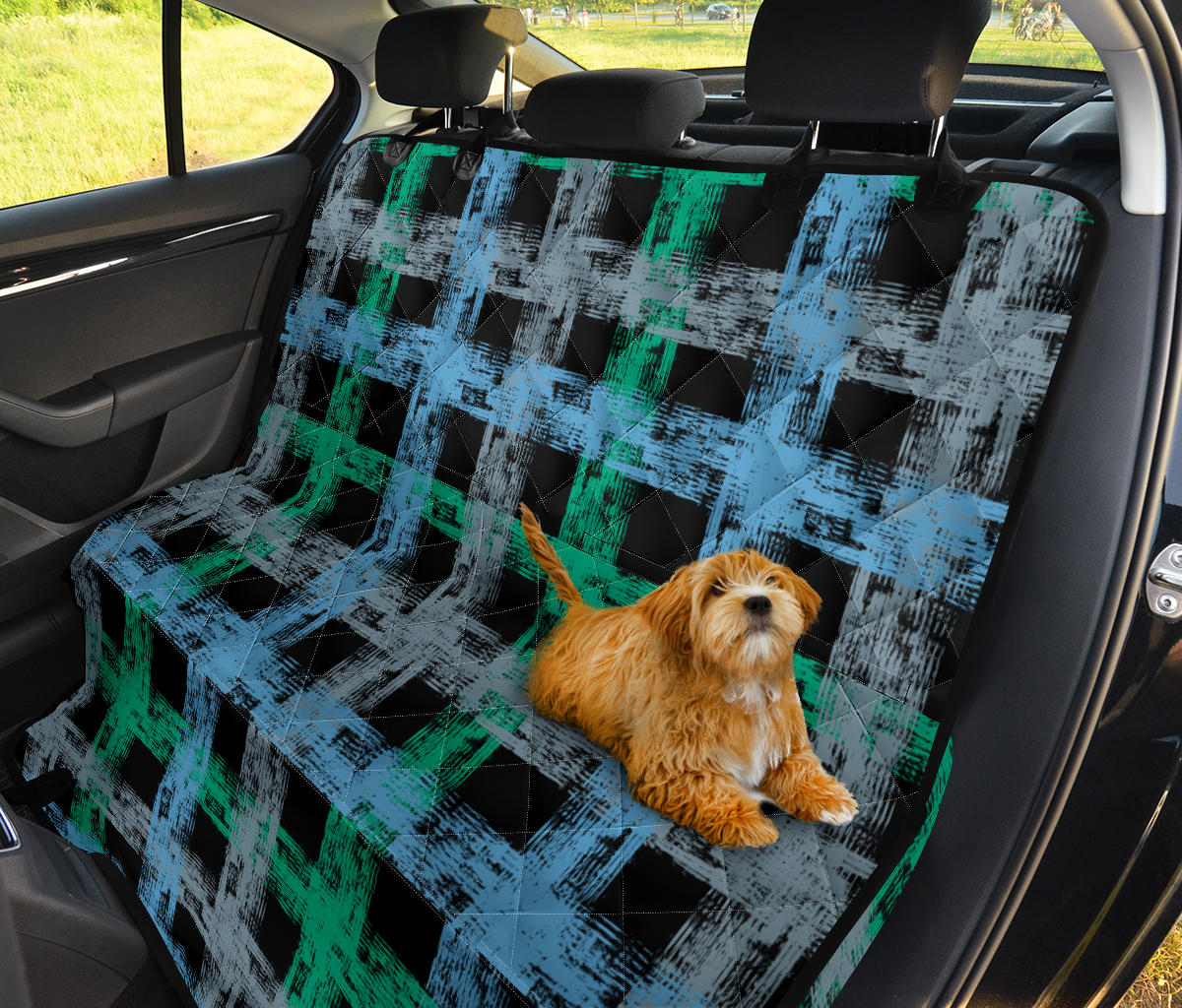 Abstract Plaid Car Back Seat Pet Cover
